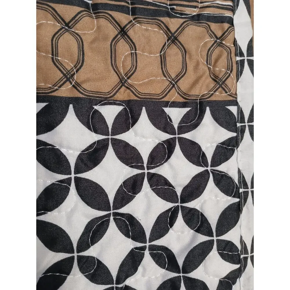 2‎ Pillowcases Sham Bohemian Hippie 20x26 Black Brown Geometric Lattice Modern